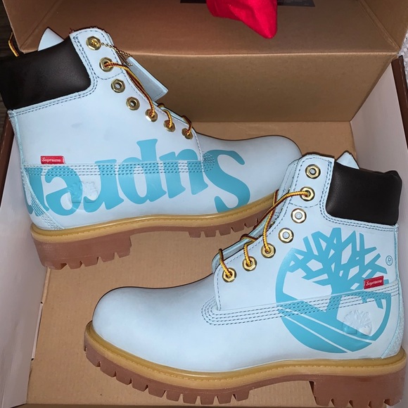 NEW 6M/7.5W Supreme X Timberland Premium blue Boot - Picture 2 of 4